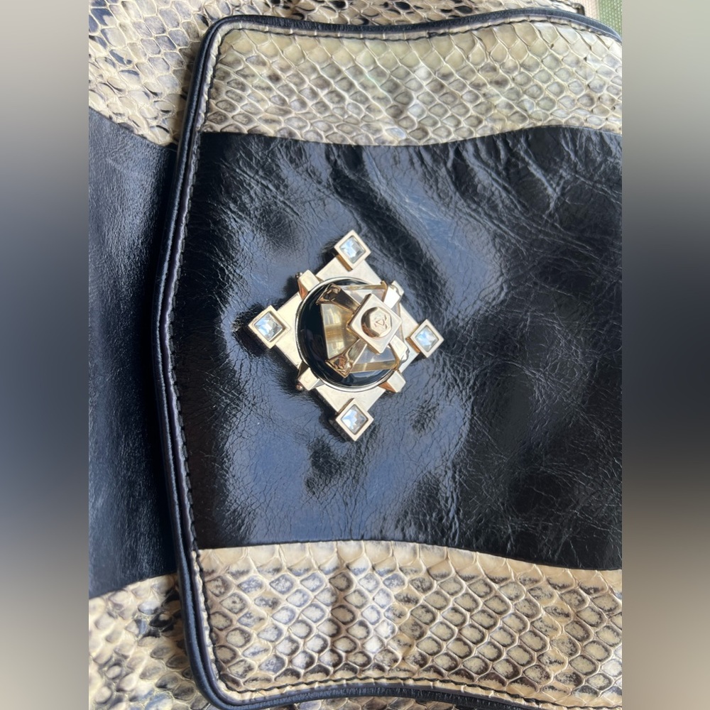 Vintage Vince Camuto snake print purse with gold handle